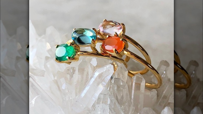 Colorful stone rings