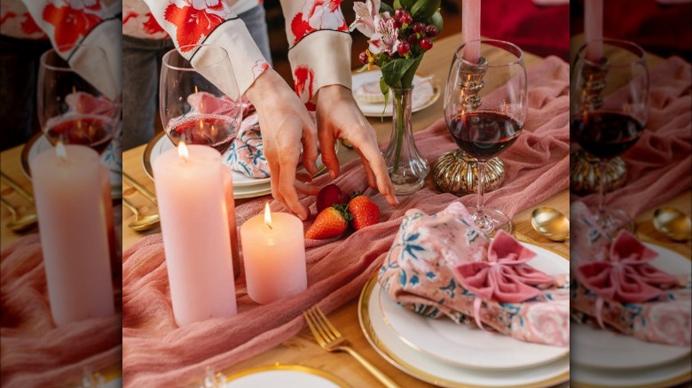 Pink table runner