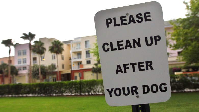 Dog waste clean-up sign