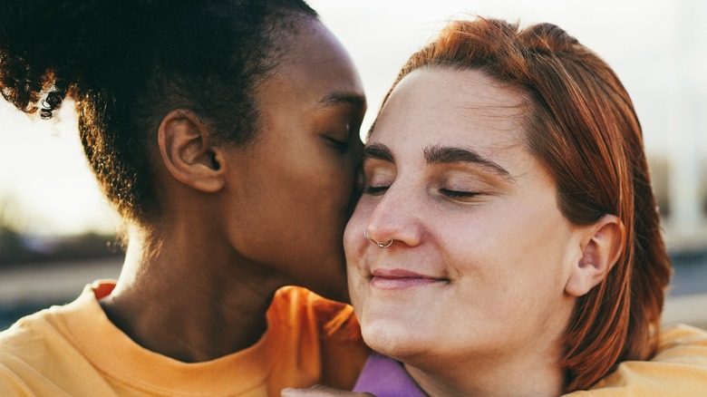 two women hugging