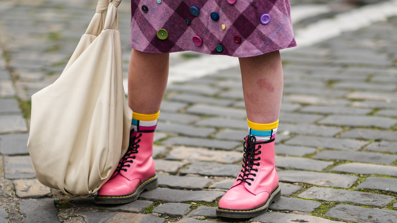 Pink Dr. Martens boots