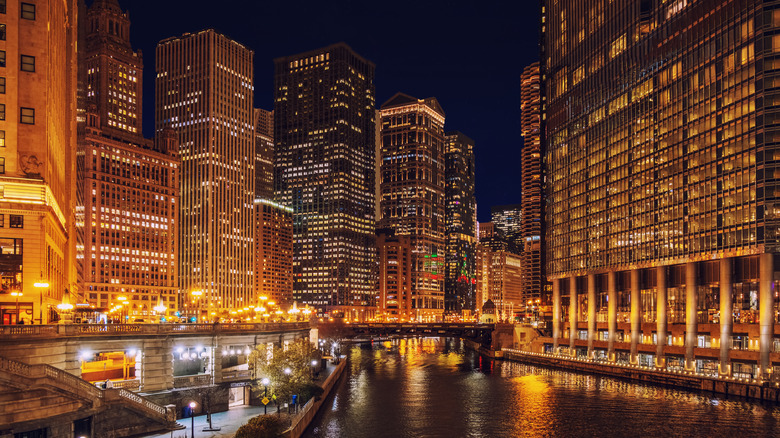 Chicago lights at night