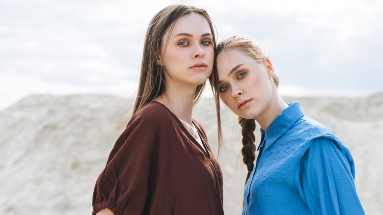 Two women with brown hair