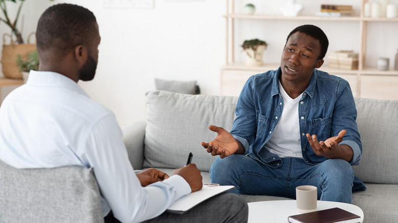 Man talking to a therapist