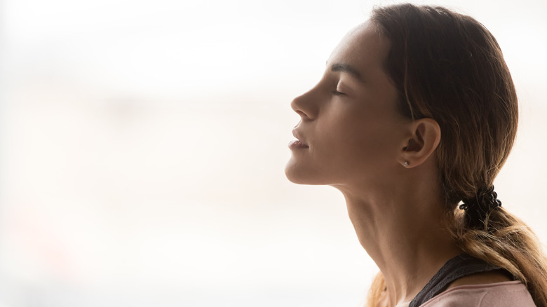 Woman meditating