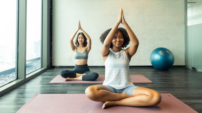 Women in yoga class