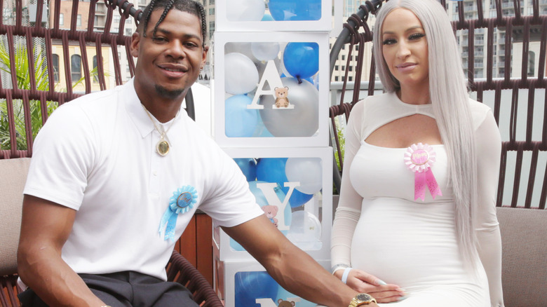 couple at their baby shower