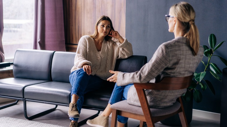 Woman at therapy session