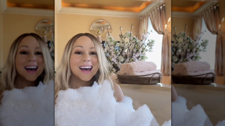 Mariah Carey in bubble bath