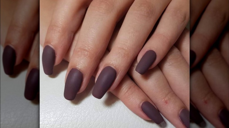 dark nude nails