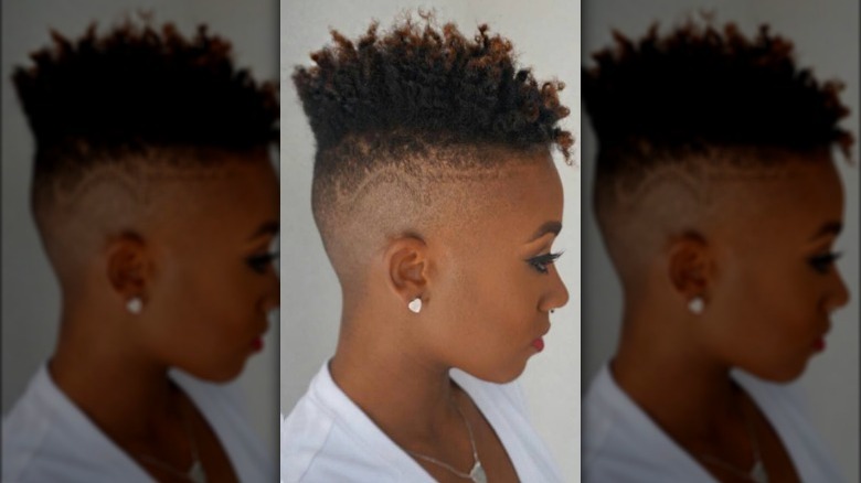 Black woman with mohawk undercut