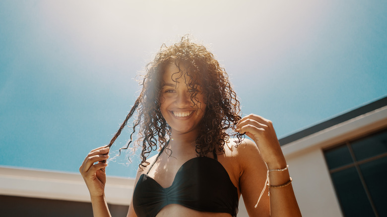 Woman with wet hair