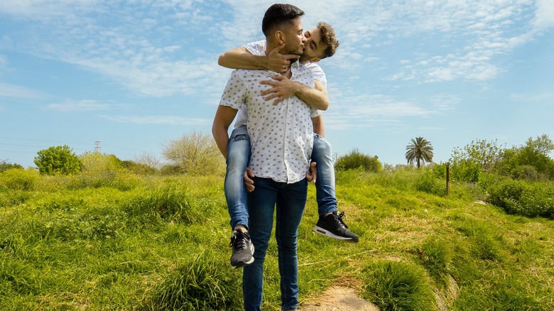 gay couple on walk