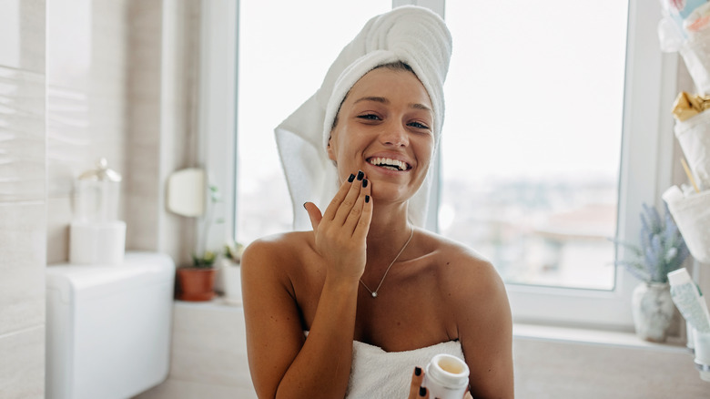 Woman in white towel