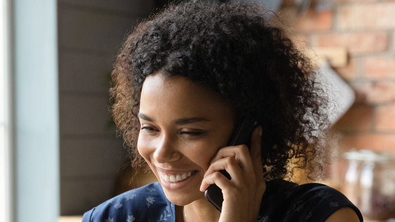 woman talking on phone