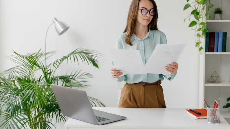 Woman dressed professionally