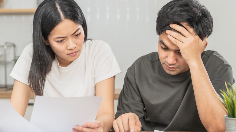 Man and woman concentrating 