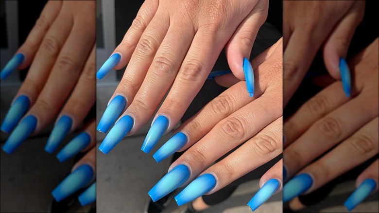 blue aura nails