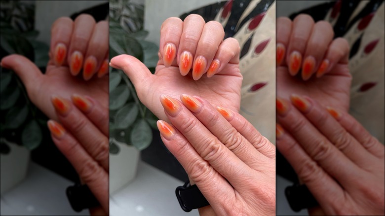 orange aura nails