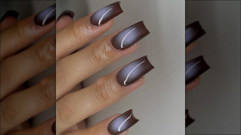 brown and white nails