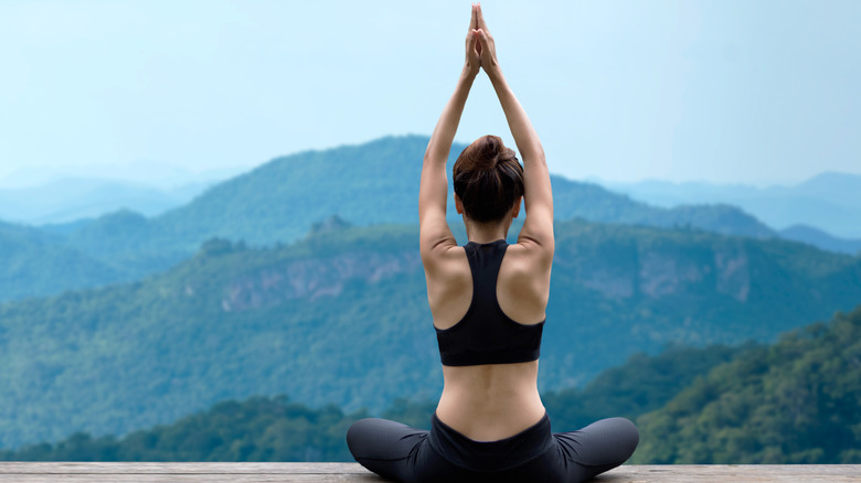 woman in lotus pose