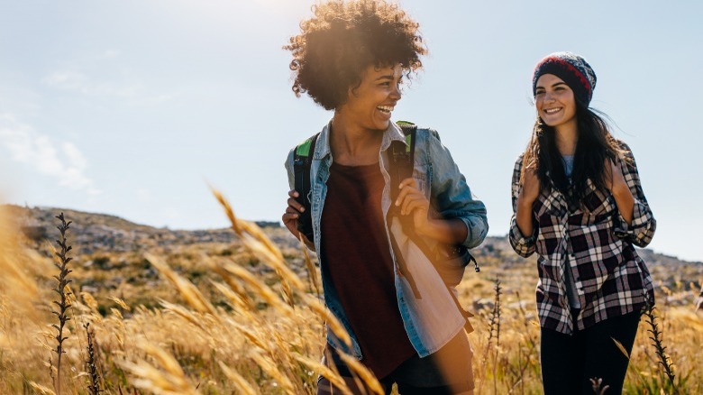 Two women on a hike