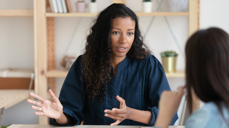 Women talking