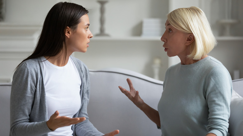 Mother and daughter arguing