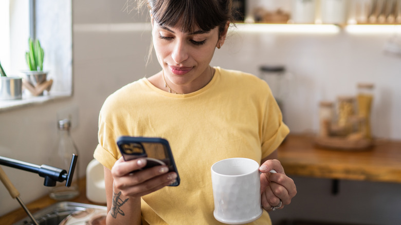 Woman looking at phone