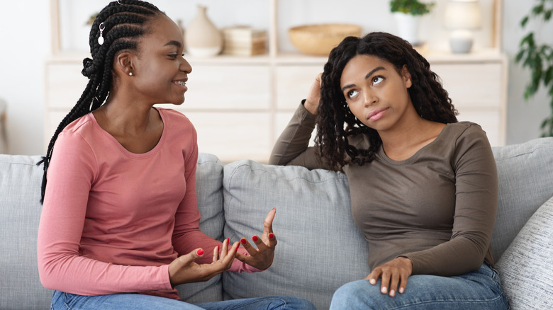 Two women sitting 