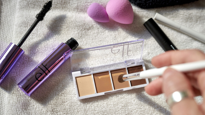 Makeup products mascara eyehadow palette