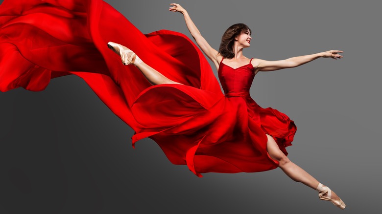Ballerina in red dress