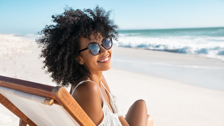 Girl relaxing on the beach