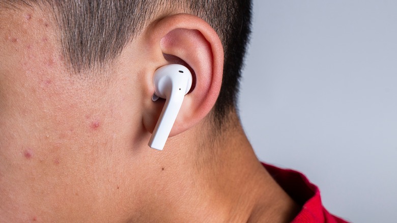 Person with airpod in ear