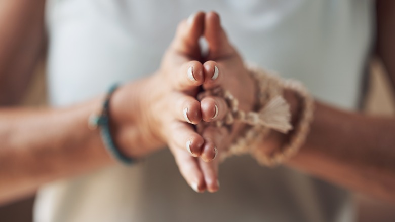 Hands in meditative position