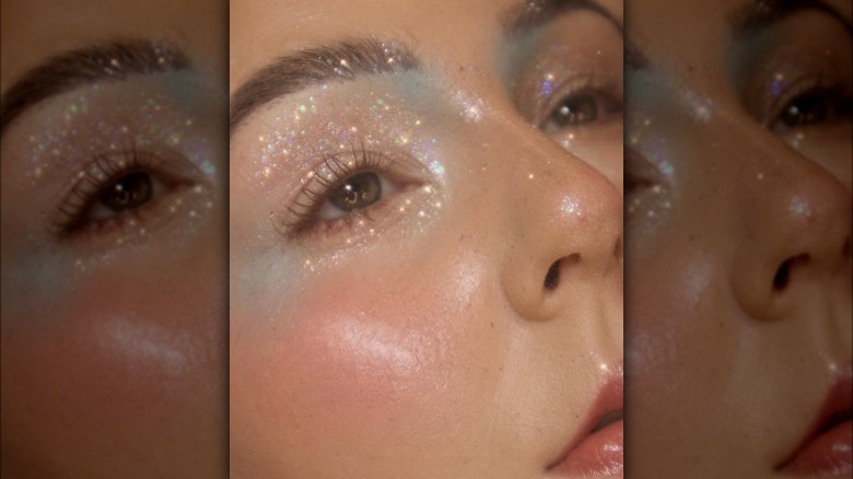 Ethereal glitter makeup