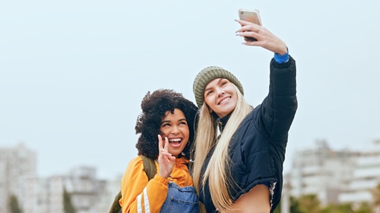 friends taking a selfie