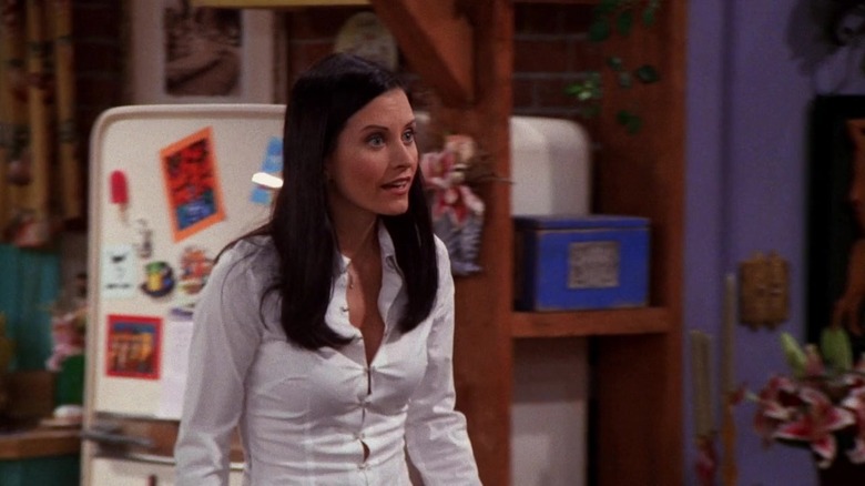 Monica Geller in white button-up