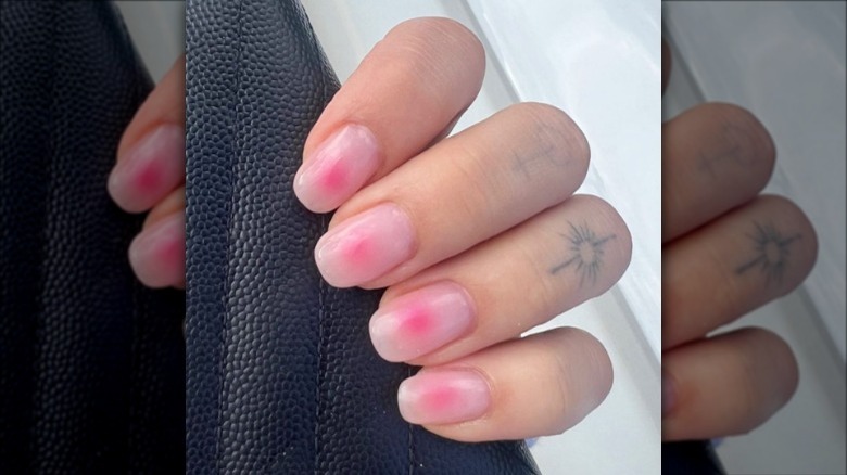 Blush nails by Instagram user essencebeautyoakville