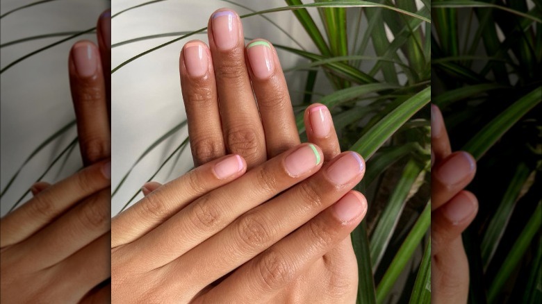 Pastel french tips.