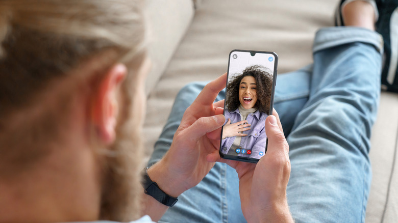 Couple on a video call
