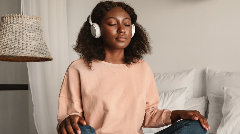 woman staying calm