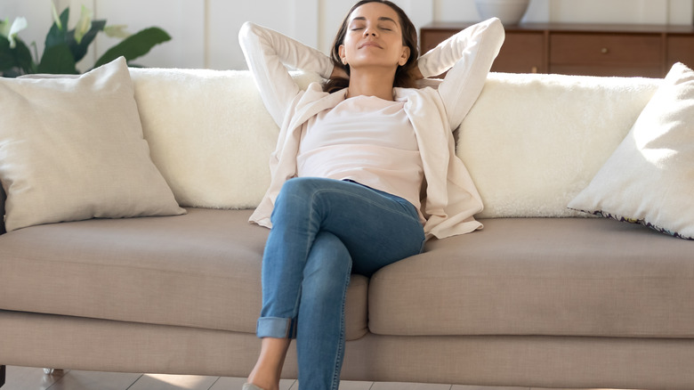 woman on couch