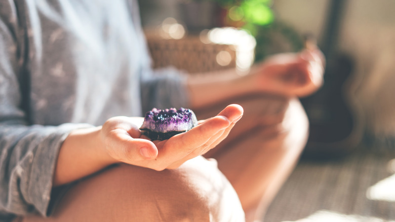 Meditation with amethyst