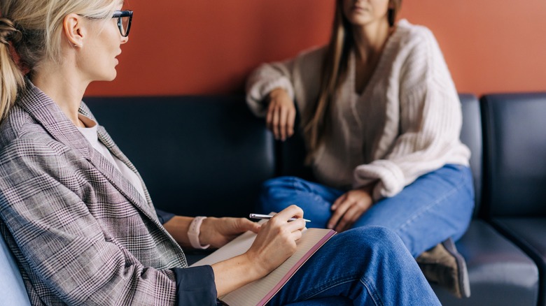 Woman in talk therapy session