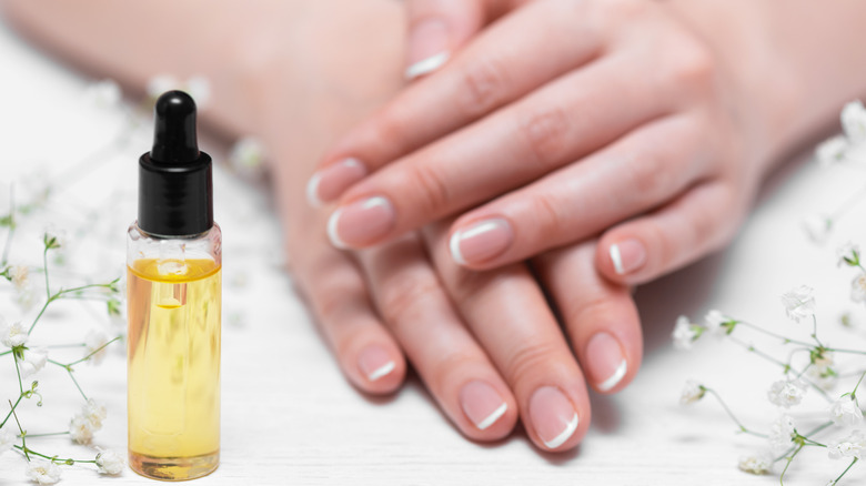 nails with cuticle oil