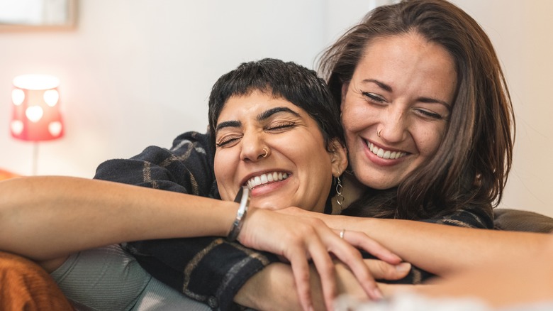 happy lesbian couple