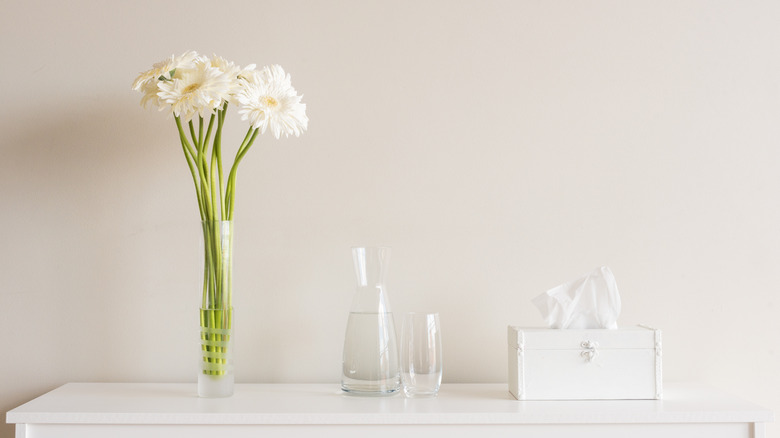 Water carafe on table