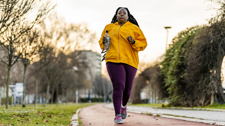 Woman jogging outside