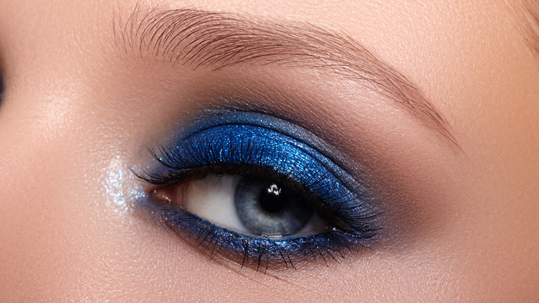 Sparkly blue eyeshadow